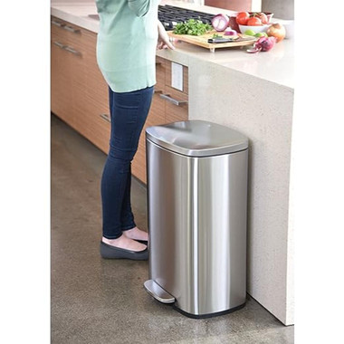 iTouchless SoftStep 13.2 Gallon Trash Can with AbsorbX Odor Filter System product image