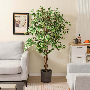 63-Inch Indoor Potted Artificial Ficus Tree product image