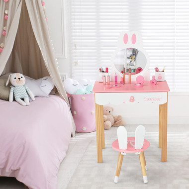 Bunny-Shaped Vanity Desk and Chair Set  product image