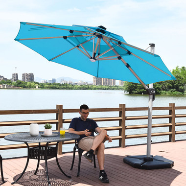 Goplus 10ft Solar LED Patio Umbrella with 360° Rotation product image