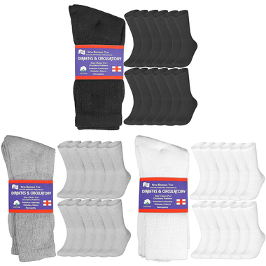 Cotton Non-Binding Diabetic & Circulatory Crew Socks (12-Pair) product image