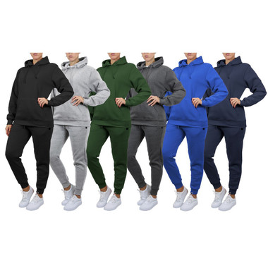 Women's Fleece-Lined Pullover Hoodie & Jogger Set (1- or 2-Pack) product image