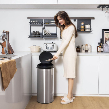 8-Gallon Automatic Trash Can with Stainless Steel Frame product image