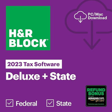 H&R Block Tax Software Deluxe Federal + State 2023 (PC/Mac Download) product image