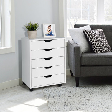 Costway 5-Drawer Storage Dresser with Wheels product image