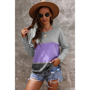 Women's Colorblock Long Sleeve Knit Sweater product image