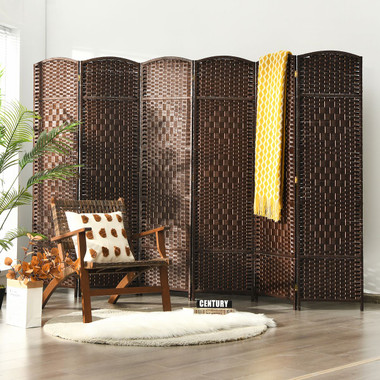 6ft Foldable 6-Panel Rattan Room Divider  product image