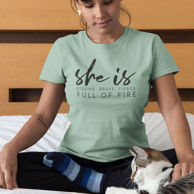 'She Is Full of Fire' Short Sleeve Graphic T-Shirt product image