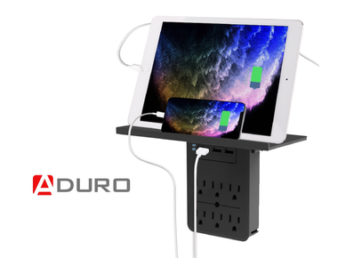 Aduro Surge Shelf 6 Outlet 3 USB Port Charging Station Surge Protector product image