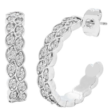 0.50CT 1/2-Inch Diamond Hoop Earrings product image