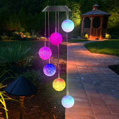 Solarek™ Solar Powered LED Ball Wind Chimes product image