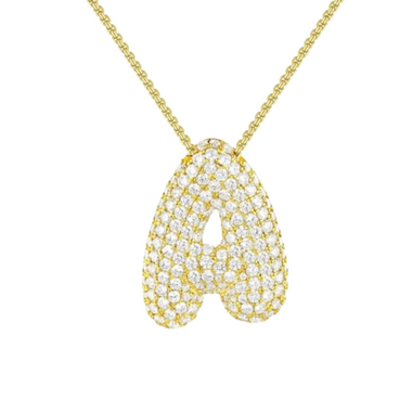 Triple AAA Cubic Zirconia Initial Necklace with Gold Plating product image