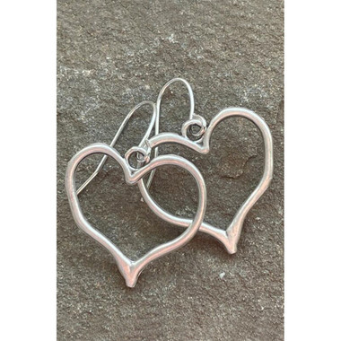 Silvery Heart Shape Hook Drop Earrings product image