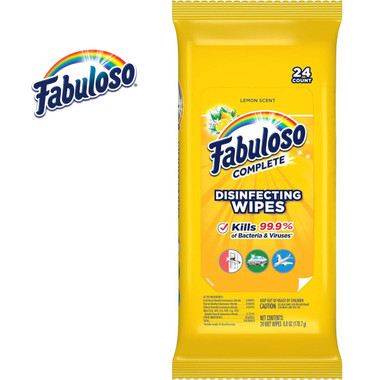Fabuloso® Complete Disinfecting Wipes, Lemon Scent, 24 ct. (18-Pack) product image