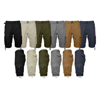 Men's Distressed Belted Cotton Cargo Shorts product image