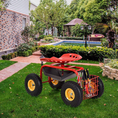 Rolling Garden Cart with Heavy Duty Tool Tray product image