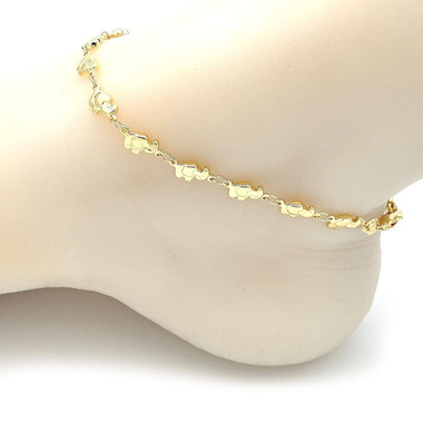 18K Gold-Filled High-Polish 10-Inch Elephant Link Anklet product image