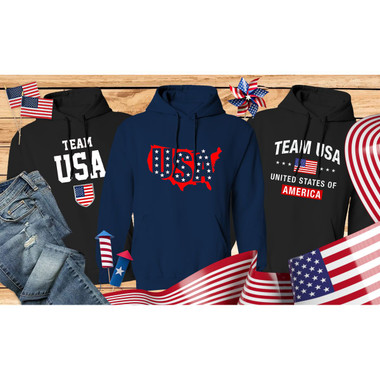 Women's Patriotic 'USA Love' Pullover Hoodie product image