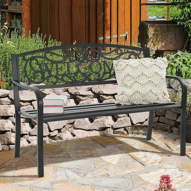 Garden Bench with Elegant Black Finish & Durable Metal Frame product image