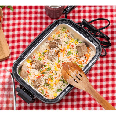 Zone Tech® 12V Portable Roaster With Glass Lid product image