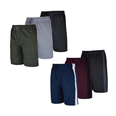 Men's Assorted Fleece Casual Lounge Shorts with Pockets (6-Pack) product image