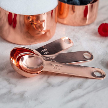 Modern 4-Piece Copper-Coated Stainless Steel Measuring Spoons product image