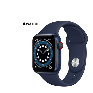 Apple Watch Series 6 (GPS + Cellular) 40mm Blue Aluminum Case with Deep Navy Sport Band product image