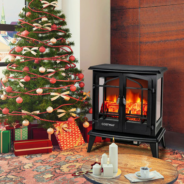 25-Inch Freestanding Electric Fireplace Heater with Flame Effect product image