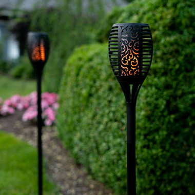 TIKIGLOW™ 4-Foot Solar LED Flickering Tiki Torch Stake Light (1- to 4-Pack) product image