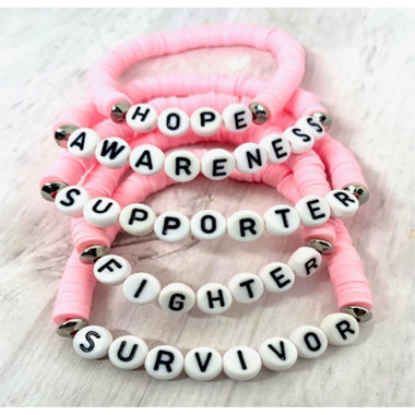 Custom Breast Cancer Heishi Word Bracelets product image