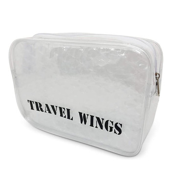 "Travel Wings" Clear Padded Toiletry Makeup Cosmetic Bag product image