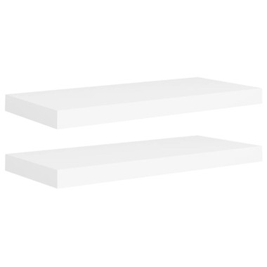 Floating Wall Shelves 2 pcs White 23.6"x9.3"x1.5" MDF product image