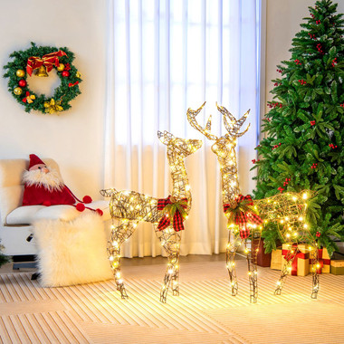 Pre-lit Christmas Reindeer Family Decorations  product image