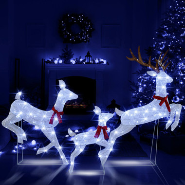 Lighted Christmas Reindeer Family Set with Cool White LED Lights product image