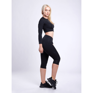 Mid-Rise Capri Fitness Leggings with Side Pockets product image