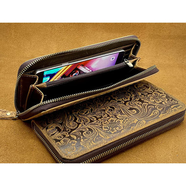 Women's Leather Wallet Flower Clutch product image