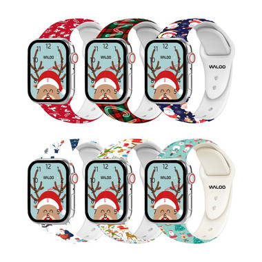 Christmas/Holiday-Fun Silicone Sport Bands for Apple Watch (2-Pack) product image