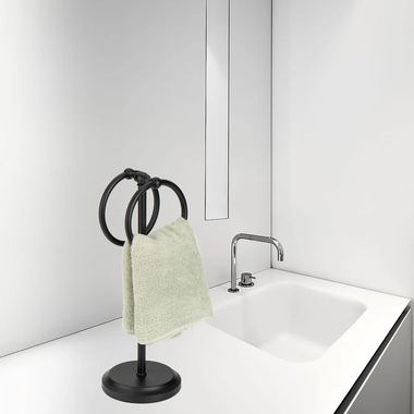 Steel Towel Stand with 2 Hanging Rings product image Steel Towel Stand with 2 Hanging Rings product image