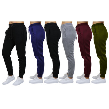 Women's Heavyweight Oversized Loose-Fit Fleece Jogger Sweatpants (3-Pack) product image