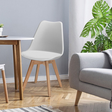 Mid-Century Modern Shell Dining Chair with PU Seat (Set of 4) product image