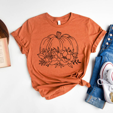 Botanical Pumpkin Short Sleeve Graphic T-shirt product image