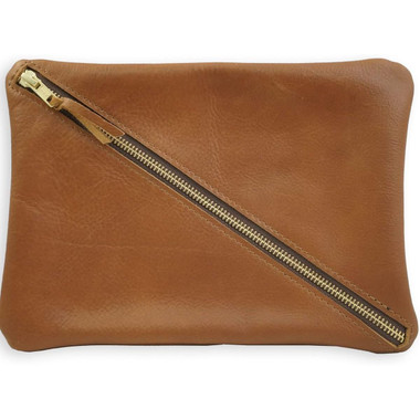 Large Soft Genuine Leather Toiletry/Dopp Kit with Diagonal Zipper product image