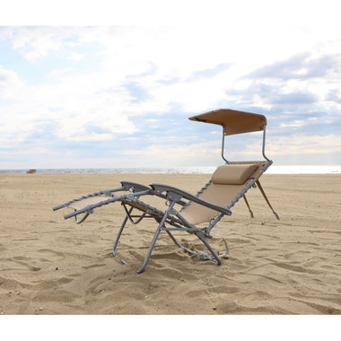26" Gravity Free Beach Chair with Adjustable Canopy product image