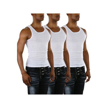 Men's Cotton Blend Slim Fit Sleeveless A-Shirt (3- or 9-Pack) product image