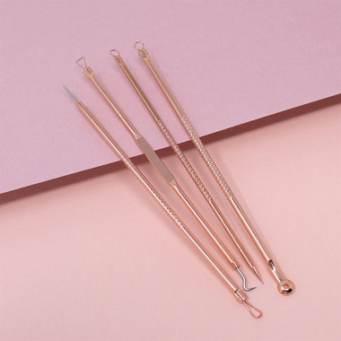 4-Piece Rose Gold Blemish Extractor Set product image