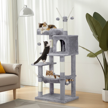 57" Cat Tree Tower with Padded Platform Bed and Sisal Scratching Posts product image