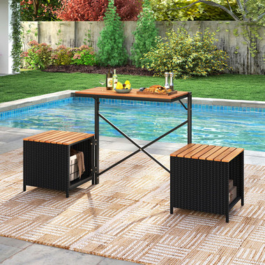 2-in-1 Outdoor Convertible Bench with Built-in Storage Space product image