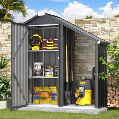 Waterproof Outdoor Cabinet with Shelves and Lean-To product image