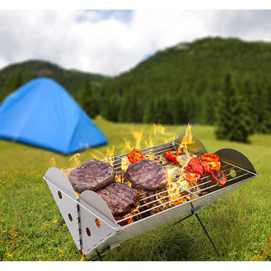 Zone Tech® Flatpack Portable Foldable Stainless Steel Grill & Fire Pit product image