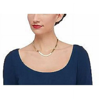 14K Gold Filled Flat Herringbone Necklace product image